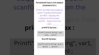 Input and output statement in c /printf and scanf syntax/c basic in tamil for beginners#shortvideo