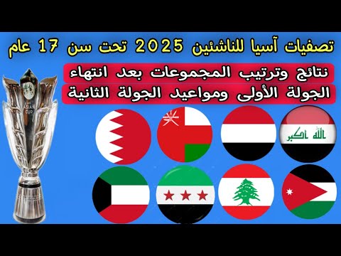 نتائج وترتيب المجموعات بعد انتهاء الجولة الأولى تصفيات كأس آسيا للناشئين وموعد الجولة الثانية