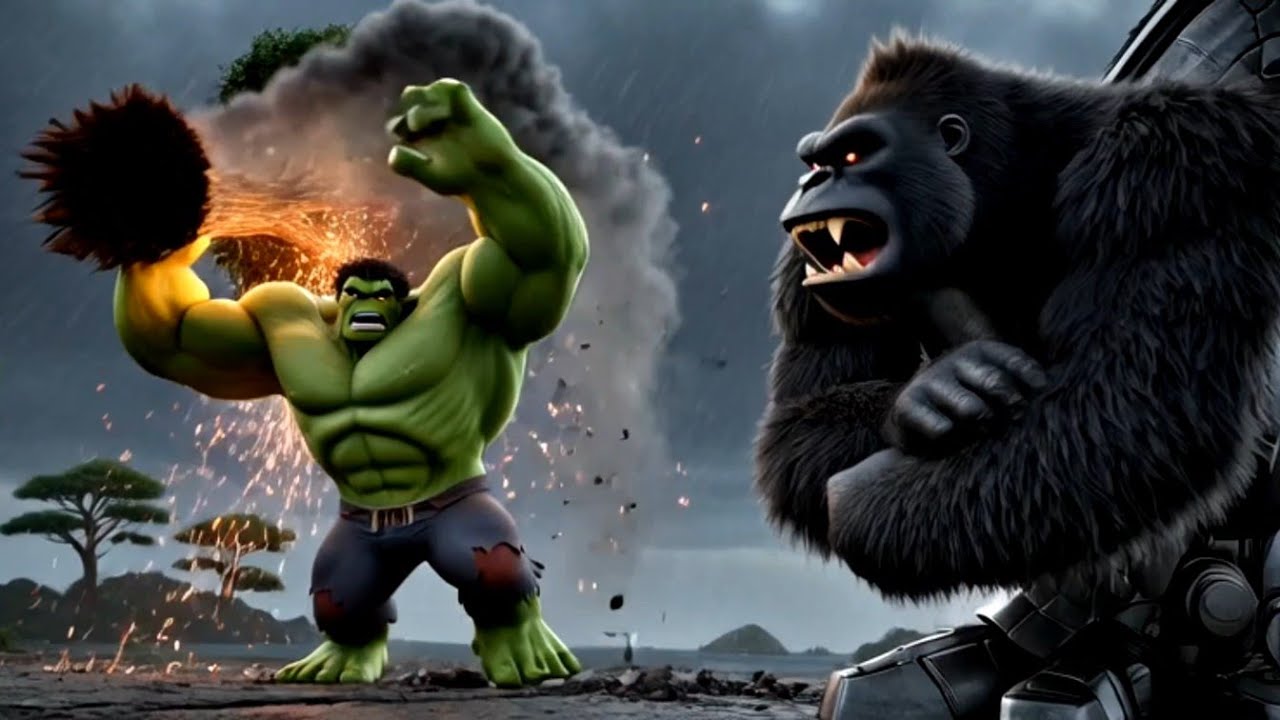 King Kong Vs Hulk - Eplc Battle #hulk #cartoon 