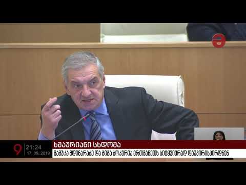 ხმაურიანი სხდომა პარლამენტში - მამუკა მდინარაძე და გიგა ბოკერია ერთმანეთს სიტყვიერად დაუპირისპირდნენ