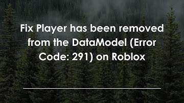 Fix Player has been removed from the DataModel (Error Code: 291) on Roblox