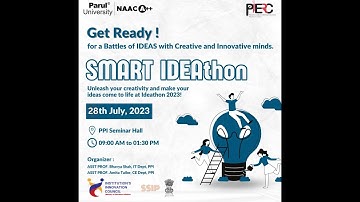 Smart Ideathon Startup Idea Competition at Parul UniversityIIC. #startupindia #startupideas #mentor