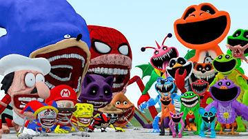 THE SONIC TAPES FAMILY VS ALL SMILING CRITTERS POPPY PLAYTIME CHAPTER 3!(Garry