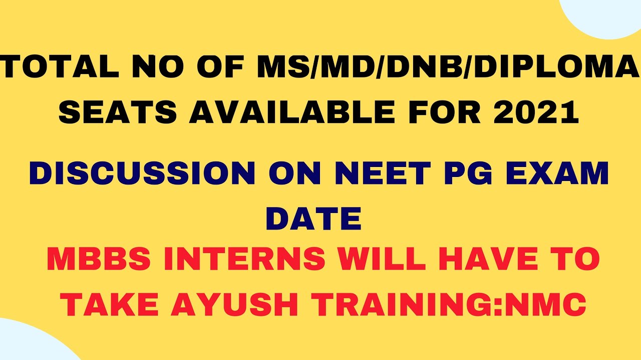 neetpg total no of seats available for ms/md/dnb 2021 discussion on