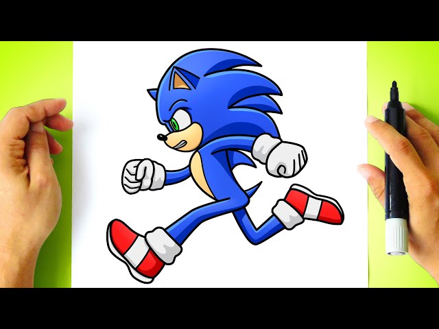 Desenhando e Esboçando Sonic 2 do filme com knukcles e Tails. desenho e  esboço 