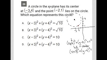 A circle in the xy-plane has its center at (-3,4) and the point (-2,1) lies on the circle. Which...