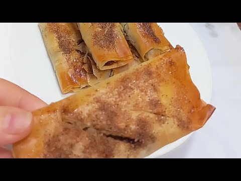 فطائر التفاح بالقرفة والسكر اللذيذة في 10دقايق بدون عجن وبابسط المكونات لازم تجربوها