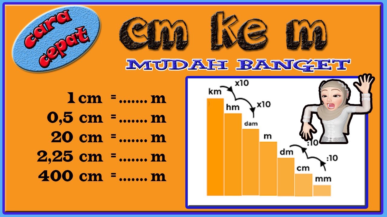 cara cepat!! cm ke m || centimeter ke meter [mengubah cm ke m] - YouTube