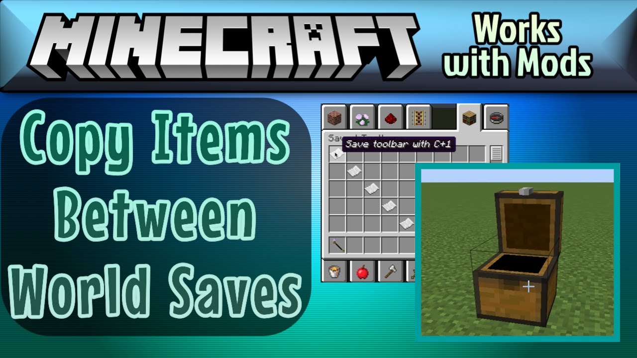 Copy Items Between Worlds In Minecraft Saved Toolbars 1 12 Modded Nbt Youtube