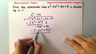 Remainder Theorem by Long Division
