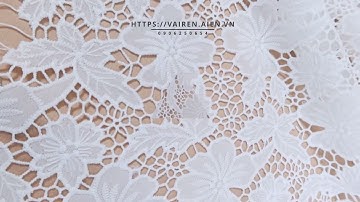 REN CHỈ CAO CẤP MÀU TRẮNG MAY VÁY CƯỚI ĐUÔI CÁ