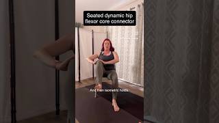 Seated hip flexor core connector chair yoga #chairyoga #coreyoga #onlineyogateacher #seatedyoga