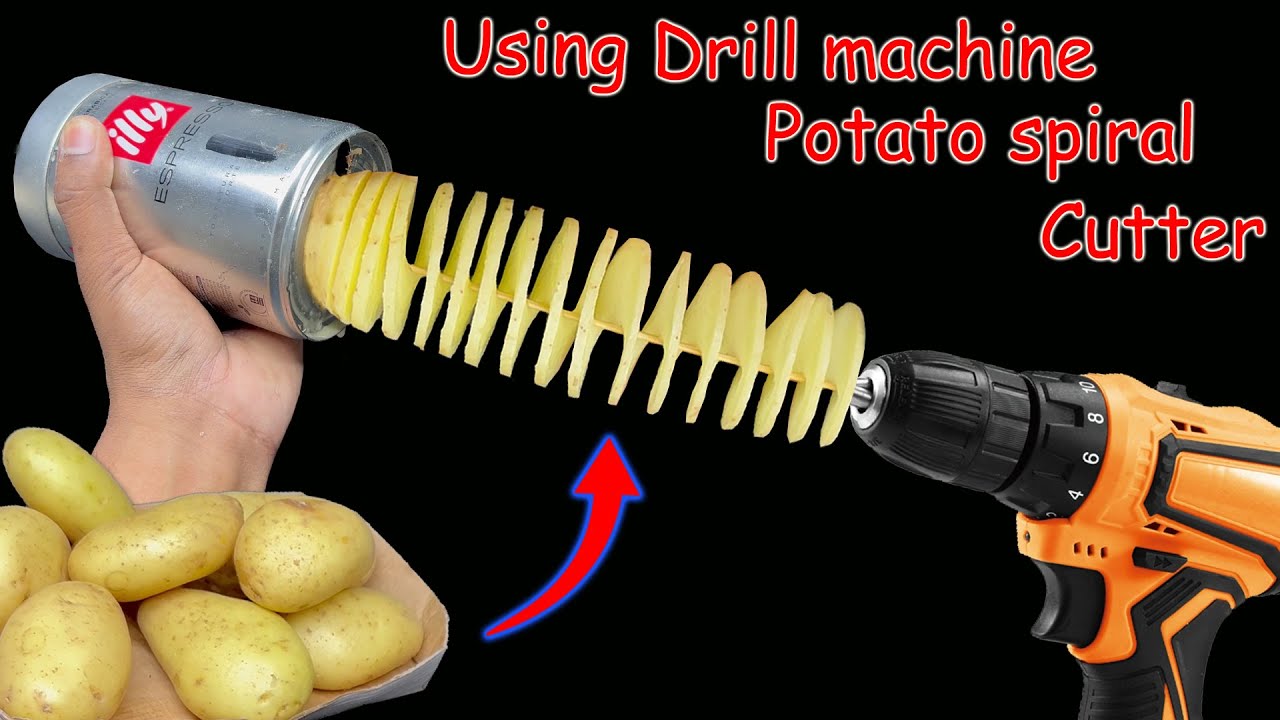 DIY potato cutter/spring potato/potato spiral/make a spiral potato cutter/ potato chips/potato curry 