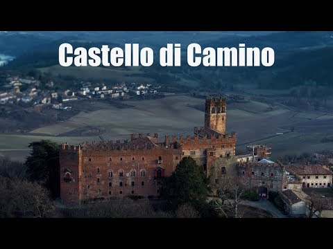 Castello di Camino in the Alessandria province. Italy's forgotten places. Aerial footage