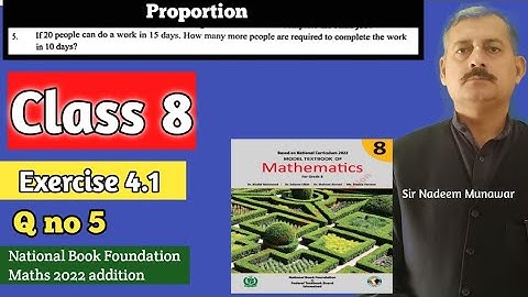 Class 8 Exercise 4.1 Q no 5 NBF Maths Ex 4.1 Proportion Words problem in Urdu Sir Nadeem Munawar