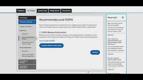 How to Complete FERPA Release Authorization on the Common App