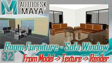 How to Model a Room Furniture | Modeling and Texturing a Living Room Sofa in Maya | Lesson 32