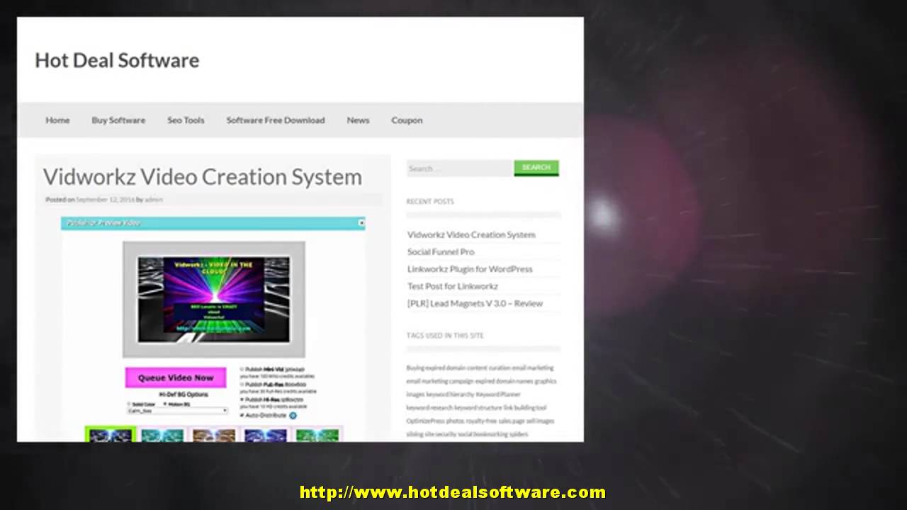 Vidworkz Video Creation System