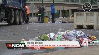 Trash and treasure: Post World Series parade clean up underway in Kansas City