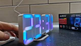 Unboxing and review of AURIOL clock. Digital RGB LED clock from Lidl. LED  wall and desk clock - YouTube