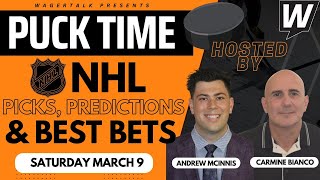 NHL Predictions, Picks & Odds | Hurricanes vs Devils | Flyers vs Lightning | PuckTime Mar 9