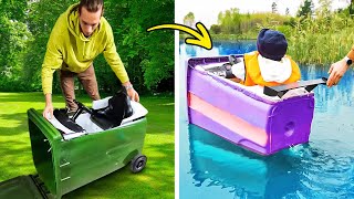 When You Want to Be The Best Dad 🥰 DIY Boat, Secret Room, And Helicopter by Talented Dad!