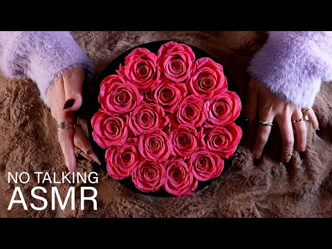 ASMR 1 Hr Blanket Scratching & Rose Forever Box Sounds (🎧 NO TALKING) #roseforever