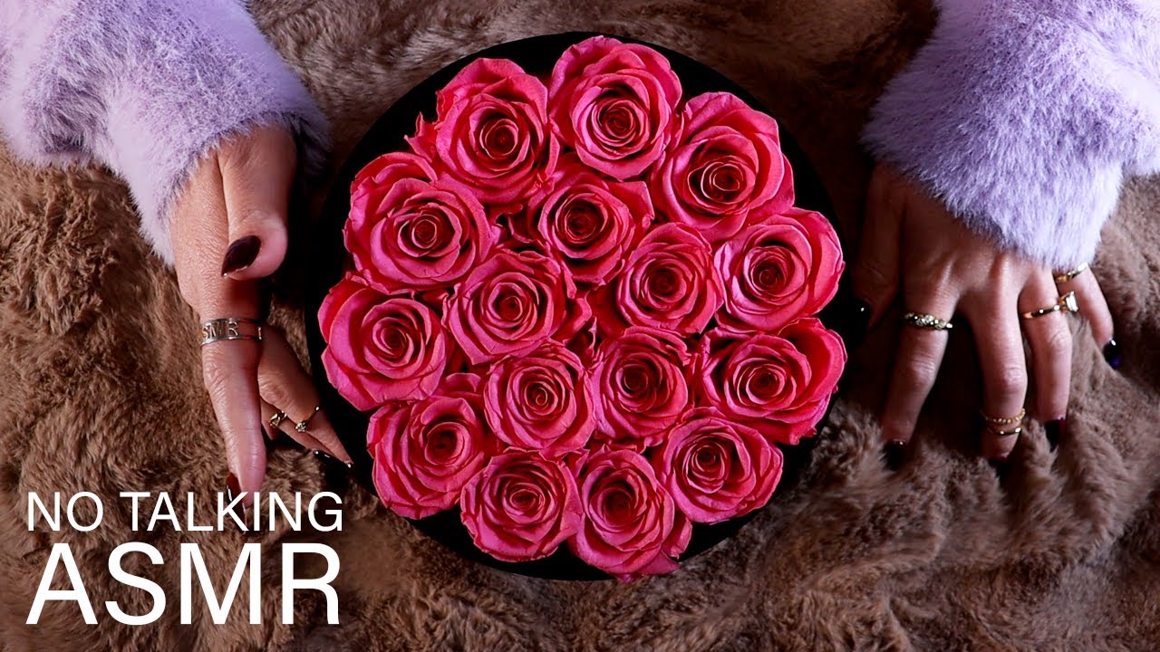 ASMR 1 Hr Blanket Scratching & Rose Forever Box Sounds (🎧 NO TALKING) #roseforever