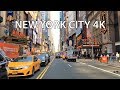 Driving Downtown - NYC Theaters 4K - USA