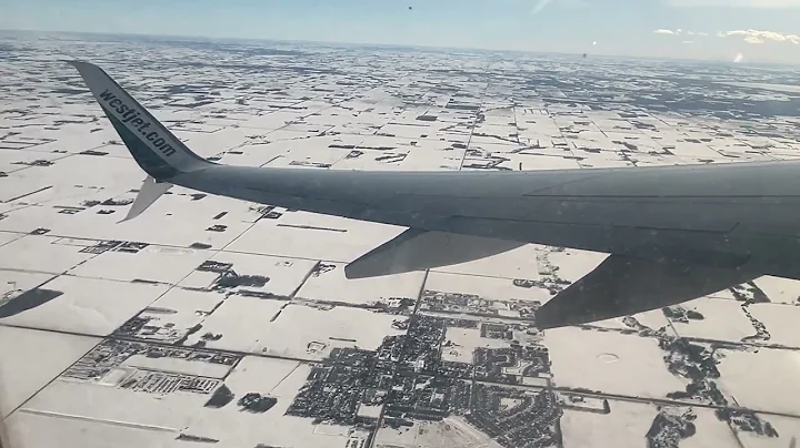Westjet 737 Taking off from Edmonton International Airport in February 2025