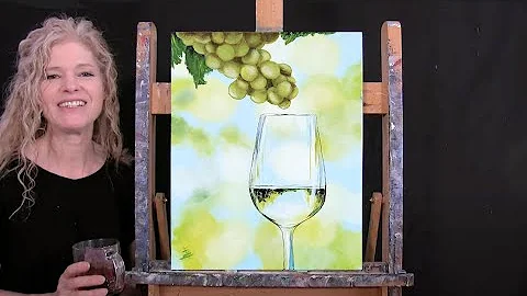Learn How to Paint "WHITE WINE AND GRAPES" with Ac...