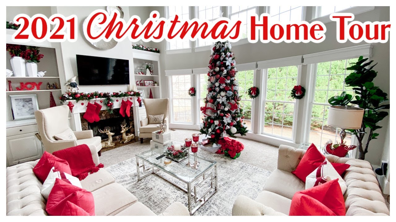 CHRISTMAS HOME TOUR 2021 TRADITIONAL & MODERN CHRISTMAS DECK THE