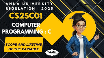 Scope and Lifetime of the variable in Computer Programming : C tamil||CS25C01||Anna University 2025.