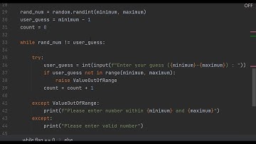 Random Number Guessing Game Code in Python | Flowchart | Exception Handling