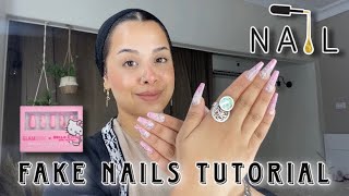 طريقتي في تركيب الظوافر ذي الصالون في البيت ب ٣٠ جنيه ??قولولي عجبتكم ولا لا ?fake nails at home