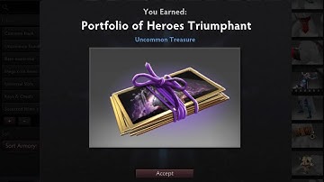 Dota 2 Portfolio of Heroes Triumphant chest opening and items overview