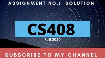 CS408|| ASSIGNMENT NO.1||SOLUTIN FALL 2020||Virtual University