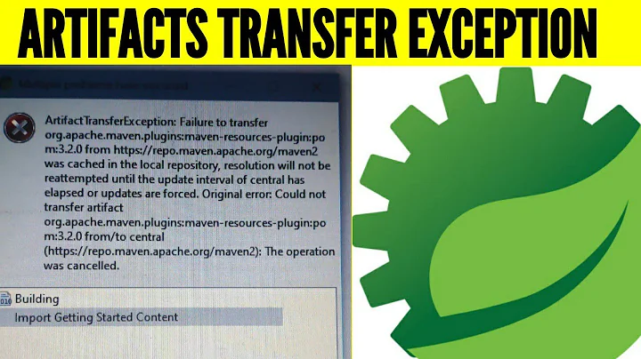 Artifacts Transfer Exception: Failure to transfer | How to Fix Spring Project Error |100% working