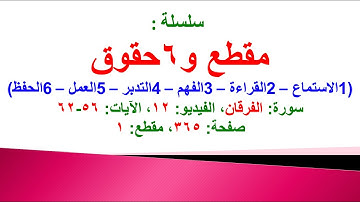 مقطع و6 حقوق (سورة الفرقان الفيديو ١٢ الآيات: ٥٦-٦٢) (في المصحف صفحة ٣٦٥ مقطع ١) محمد ماضي