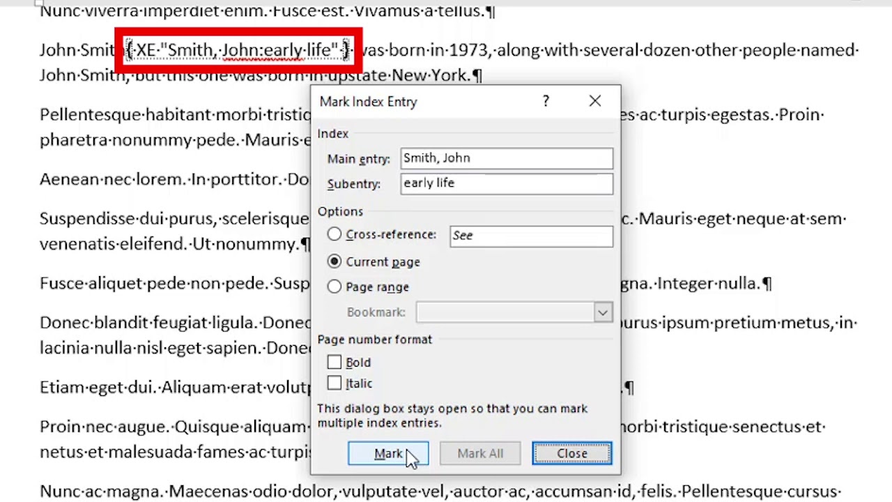 144 Making an Index Entry - YouTube