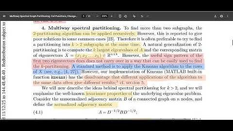 Multiway partitioning of an undirected graph using spectral method - Professor Lars Elden
