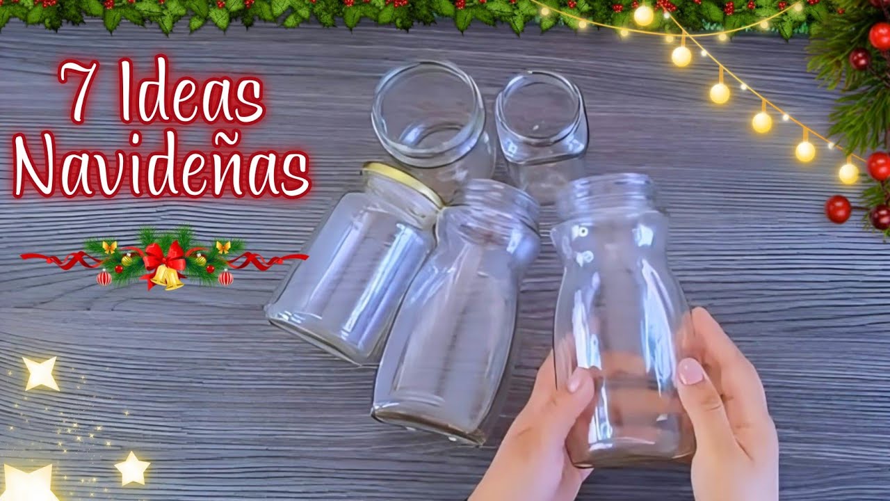 Hermosas MANUALIDADES NAVIDEÑAS con FRASCOS de VIDRIO / CHRISTMAS DIY / ARTESANATO Natalino