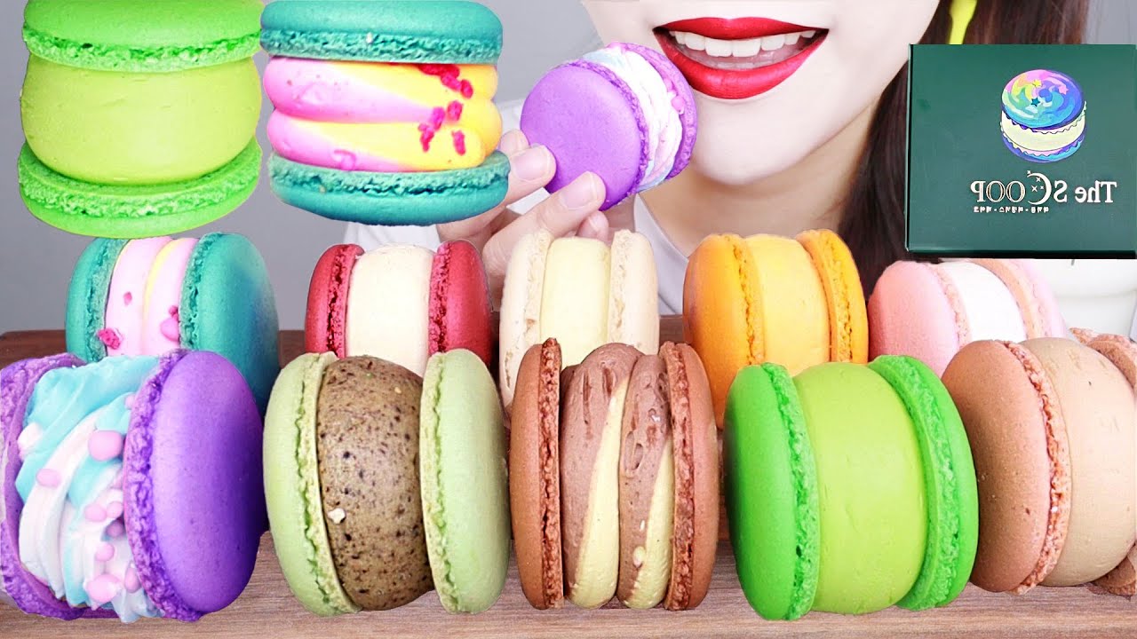 ASMR MACARON 스쿱당 마카롱 뚱카롱 먹방 マカロン มาการอง MUKBANG EATING SOUNDS.