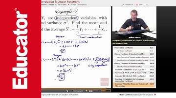"Covariance, Correlation & Linear Functions" | Probability with Educator.com