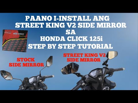STREER KING V2 SIDE MIRROR. PAANO IKABIT SA HONDA CLICK. ( UNBOX & INSTALL) SOBRANG DALI I-INSTALL