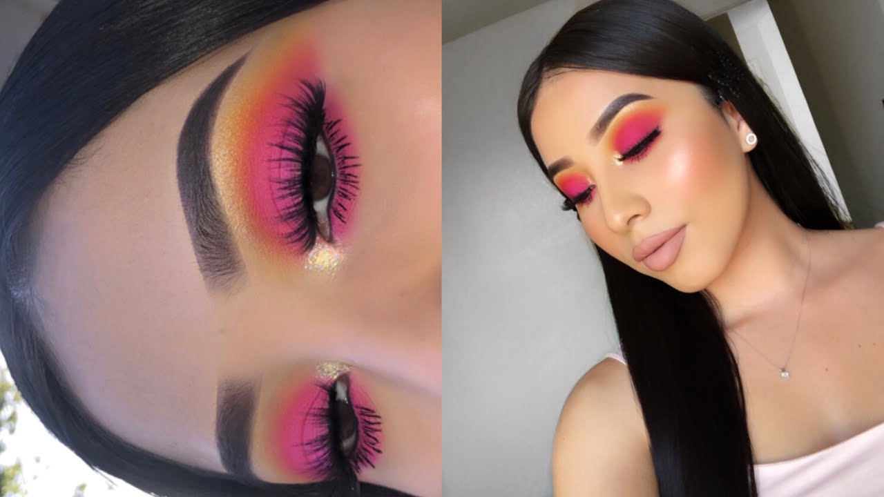 hot pink eye makeup tutorial