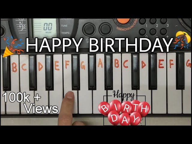 Happy birthday easy  piano tutorial. class=