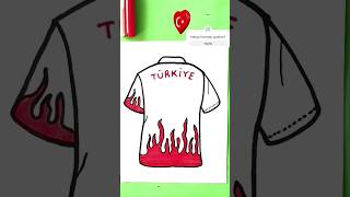 Türkiye forması çizimi ❤️🤍 #turkiye #türkiye #futbol #football #turkey #turkish #gs #fb #bjk #shorts