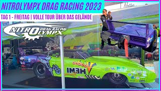 Live | Nitrolympx Drag Racing Hockenheimring 2023 | V8 Sound, Burnouts & Tour Durchs Fahrerlager P1