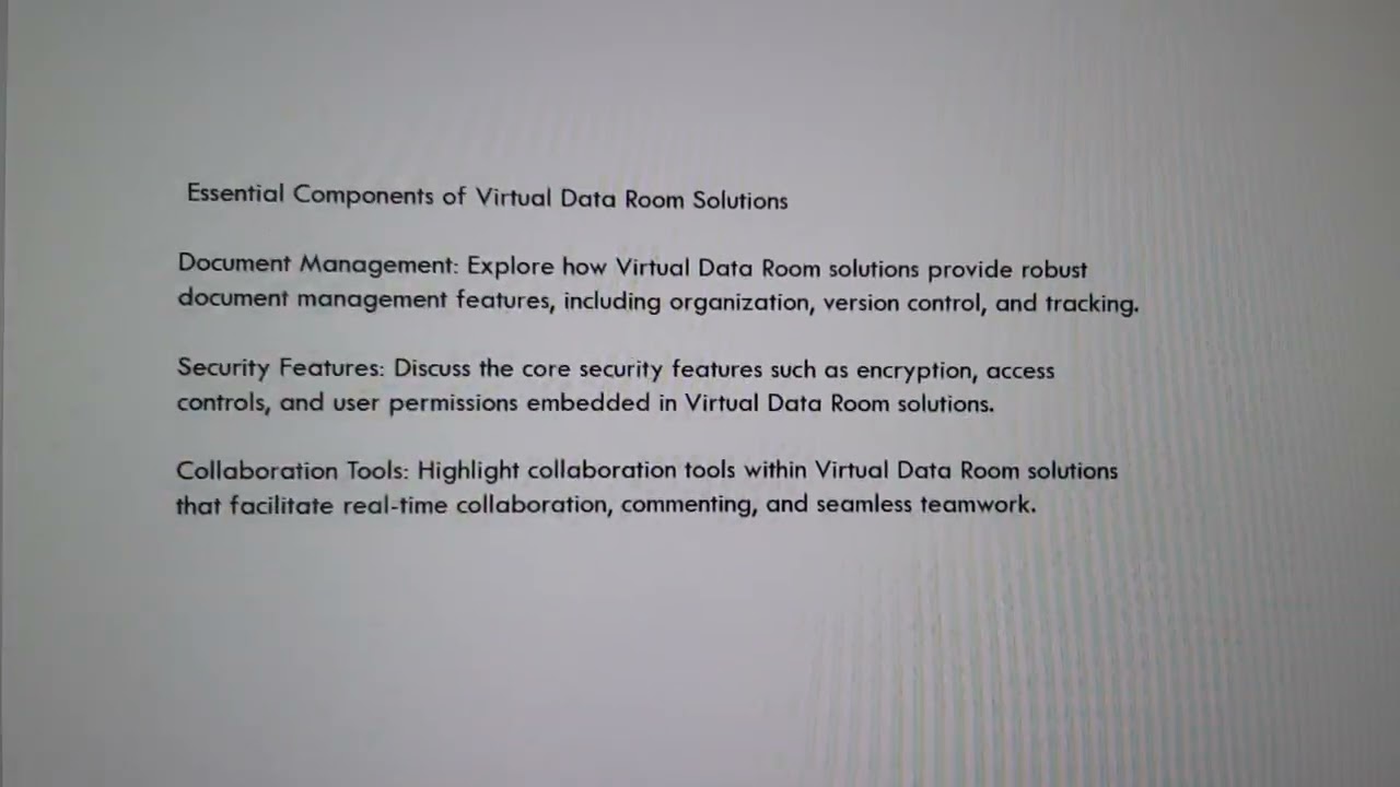 Virtual Data Room Solutions